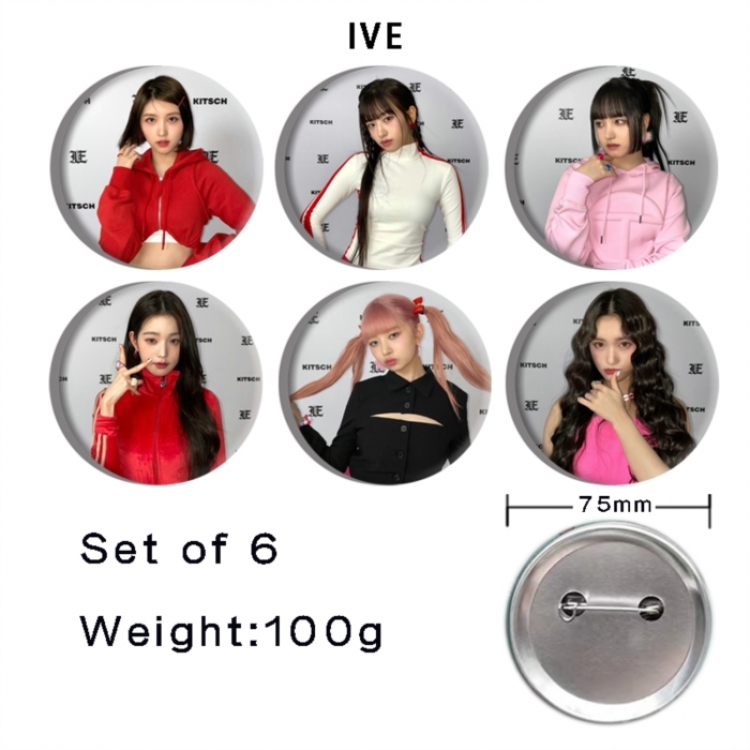 IVE Anime Tinplate Bright Film Emblem Badge 75mm a set of 6
