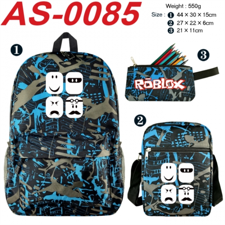 Roblox Anime canvas backpack backpack+lunch bag+pencil case set 550g