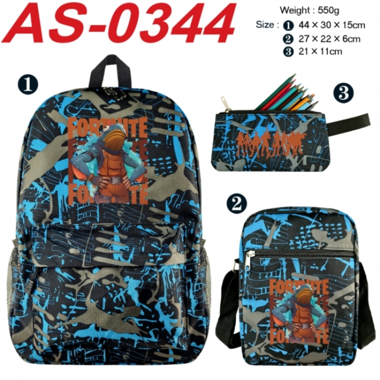 Fortnite Anime canvas backpack backpack+lunch bag+pencil case set 550g