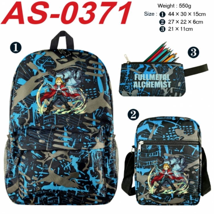 Fullmetal Alchemist  Anime canvas backpack backpack+lunch bag+pencil case set 550g