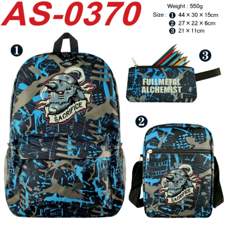 Fullmetal Alchemist  Anime canvas backpack backpack+lunch bag+pencil case set 550g