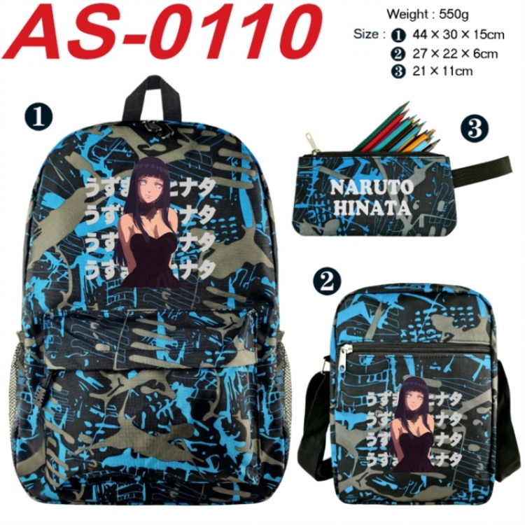 Naruto Anime canvas backpack backpack+lunch bag+pencil case set 550g