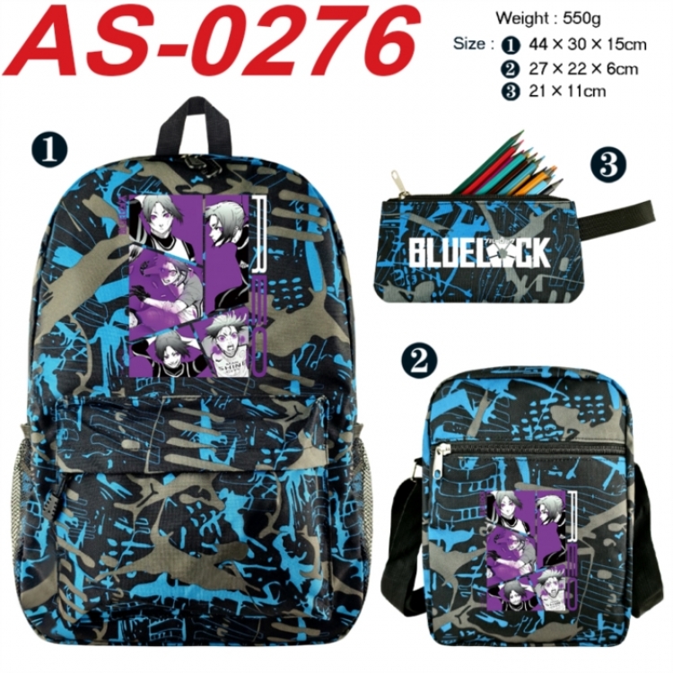 BLUE LOCK  Anime canvas backpack backpack+lunch bag+pencil case set 550g