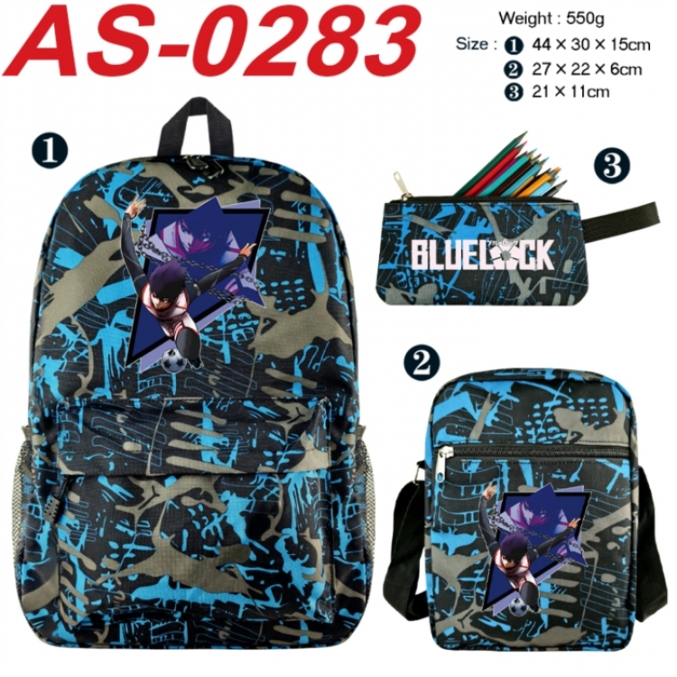 BLUE LOCK  Anime canvas backpack backpack+lunch bag+pencil case set 550g