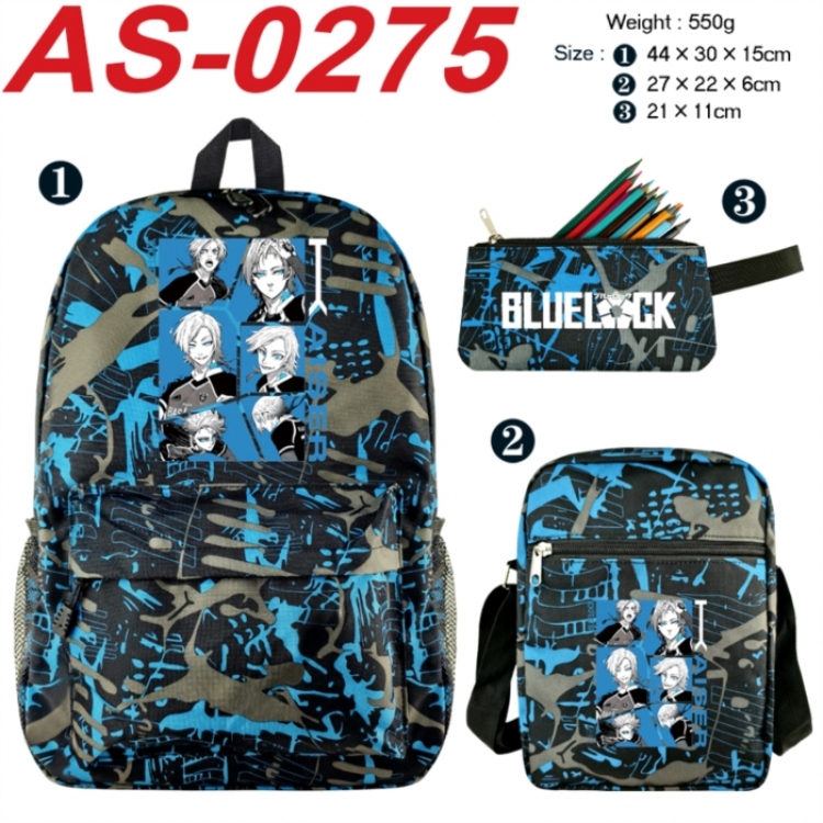 BLUE LOCK  Anime canvas backpack backpack+lunch bag+pencil case set 550g
