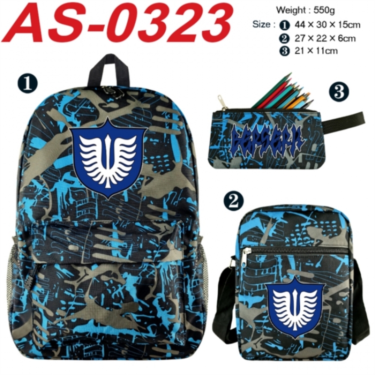 Berserk Anime canvas backpack backpack+lunch bag+pencil case set 550g