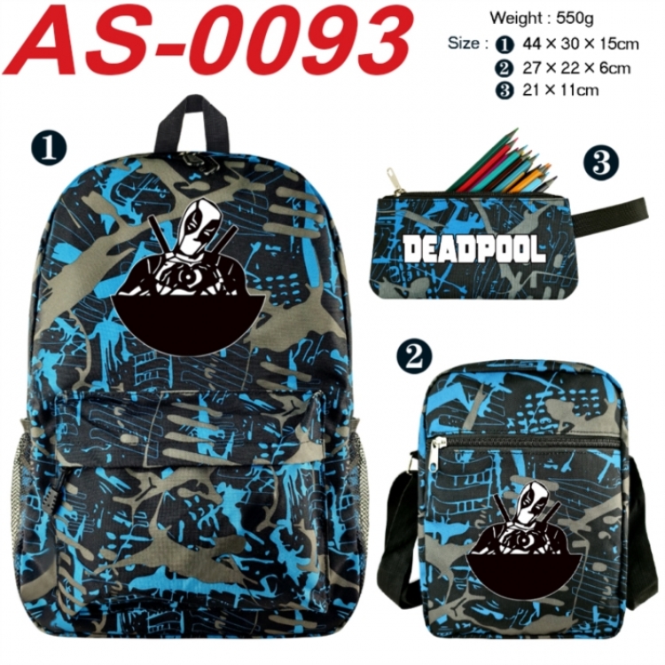 Marvel Anime canvas backpack backpack+lunch bag+pencil case set 550g