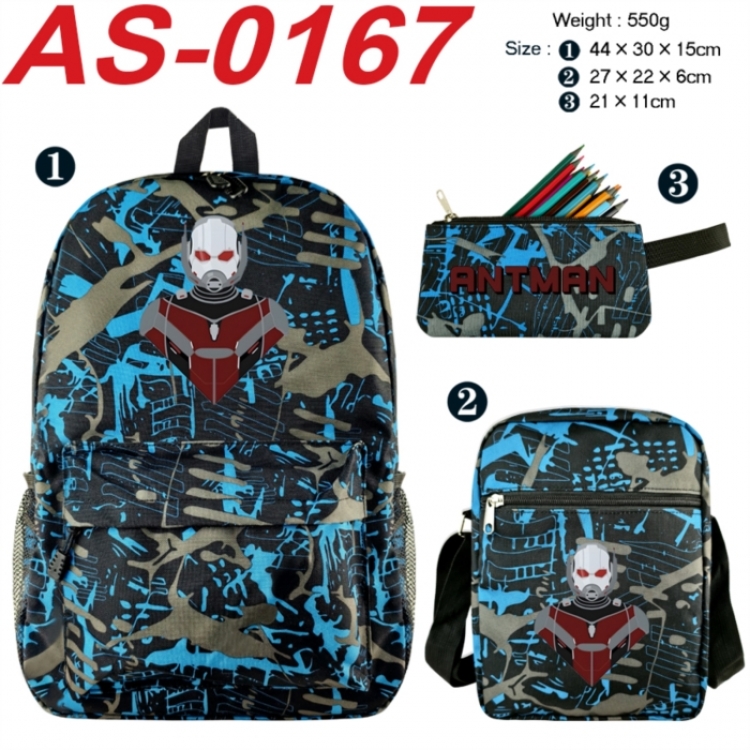 Marvel Anime canvas backpack backpack+lunch bag+pencil case set 550g