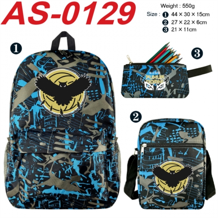 Haikyuu!! Anime canvas backpack backpack+lunch bag+pencil case set 550g