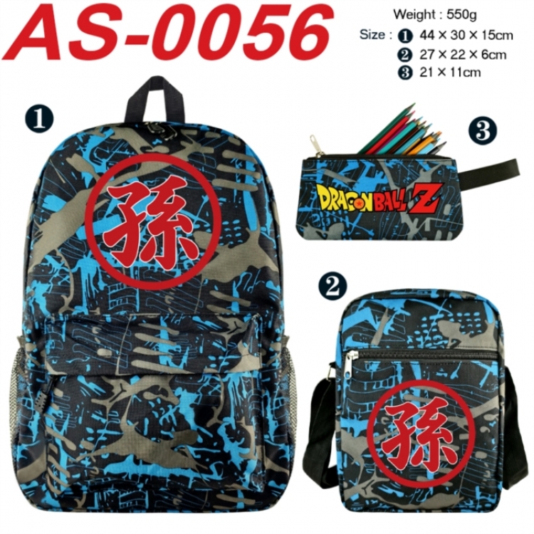 DRAGON BALL Anime canvas backpack backpack+lunch bag+pencil case set 550g