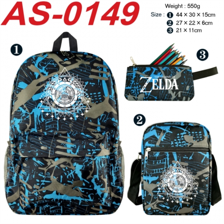 The Legend of Zelda Anime canvas backpack backpack+lunch bag+pencil case set 550g