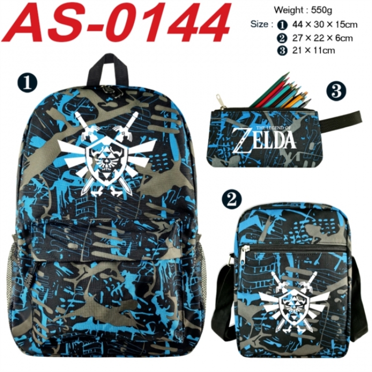 The Legend of Zelda Anime canvas backpack backpack+lunch bag+pencil case set 550g