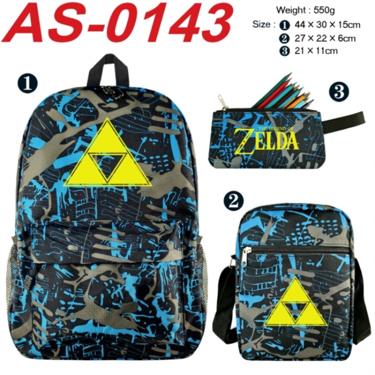 The Legend of Zelda Anime canvas backpack backpack+lunch bag+pencil case set 550g