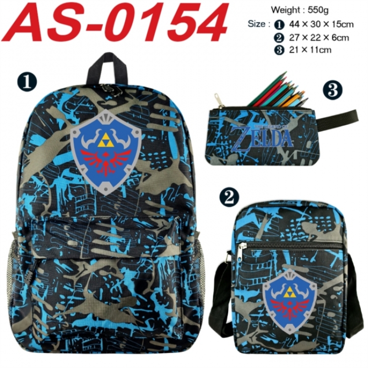 The Legend of Zelda Anime canvas backpack backpack+lunch bag+pencil case set 550g