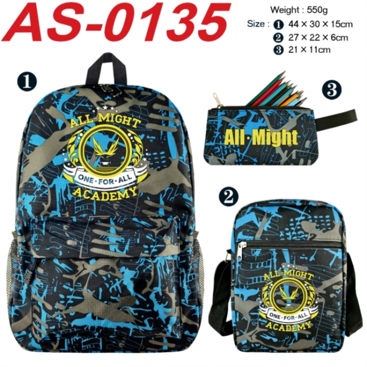 My Hero Academia Anime canvas backpack backpack+lunch bag+pencil case set 550g