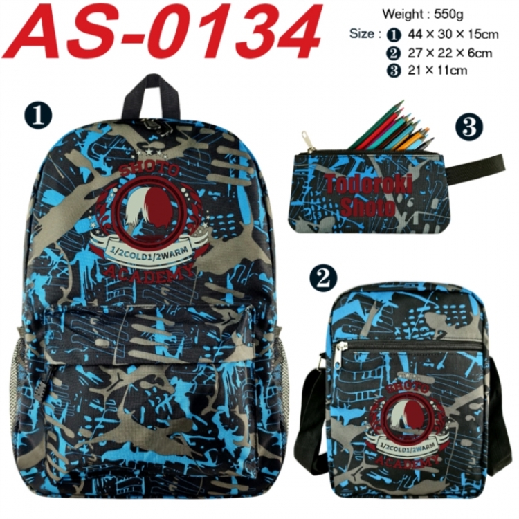 My Hero Academia Anime canvas backpack backpack+lunch bag+pencil case set 550g
