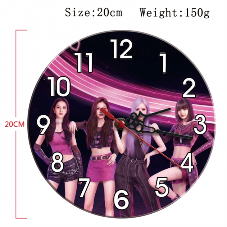 BLACK PINK Anime print alarm clock wall clock personality clock packaging size 25X25X4cm