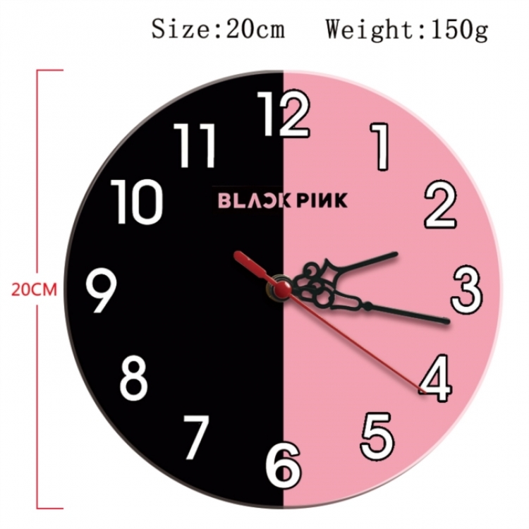 BLACK PINK Anime print alarm clock wall clock personality clock packaging diameter 20cm