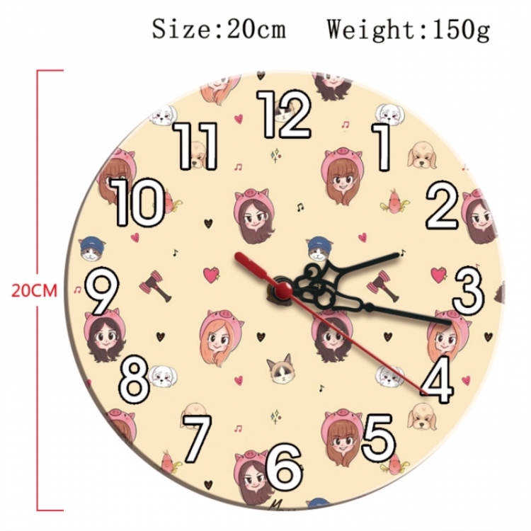 BLACK PINK Anime print alarm clock wall clock personality clock packaging size 25X25X4cm