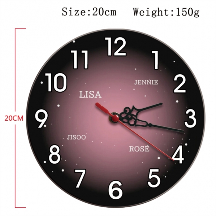 BLACK PINK Anime print alarm clock wall clock personality clock packaging size 25X25X4cm