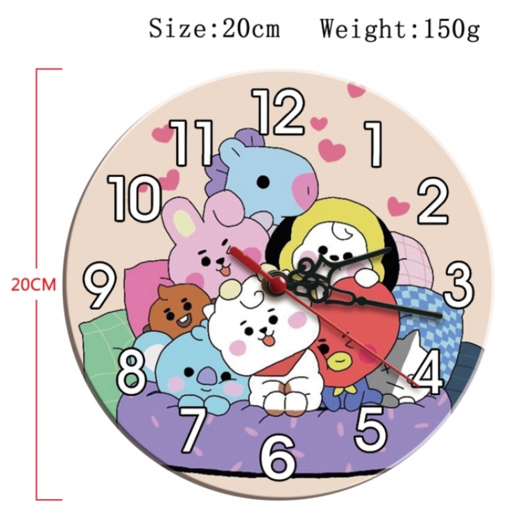 BTS Anime print alarm clock wall clock personality clock packaging size 25X25X4cm