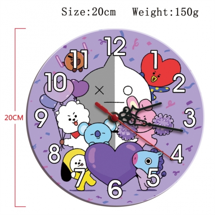 BTS Anime print alarm clock wall clock personality clock packaging size 25X25X4cm