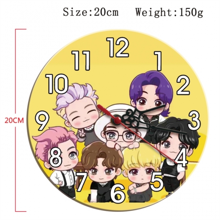 BTS Anime print alarm clock wall clock personality clock packaging size 25X25X4cm