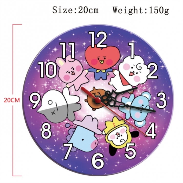 BTS Anime print alarm clock wall clock personality clock packaging size 25X25X4cm