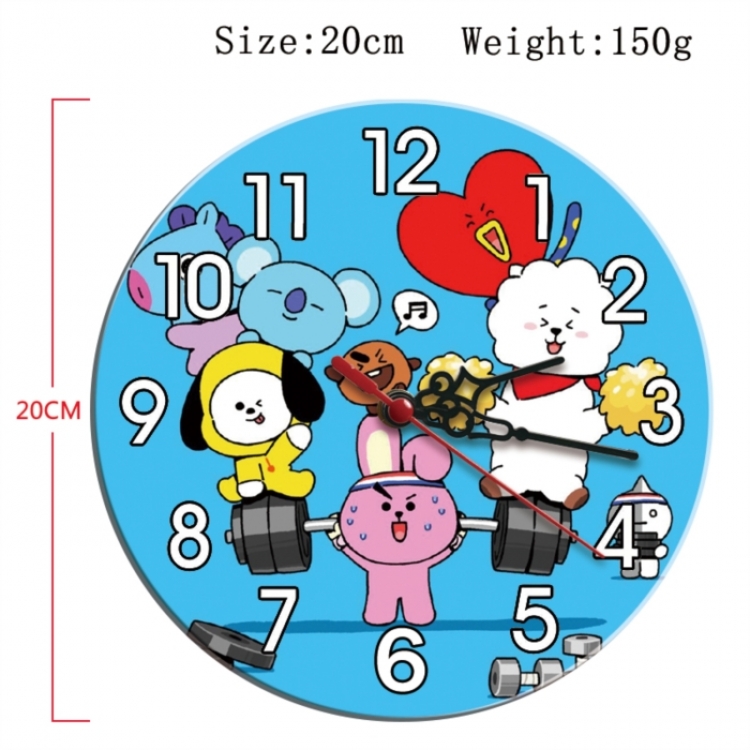 BTS Anime print alarm clock wall clock personality clock packaging size 25X25X4cm
