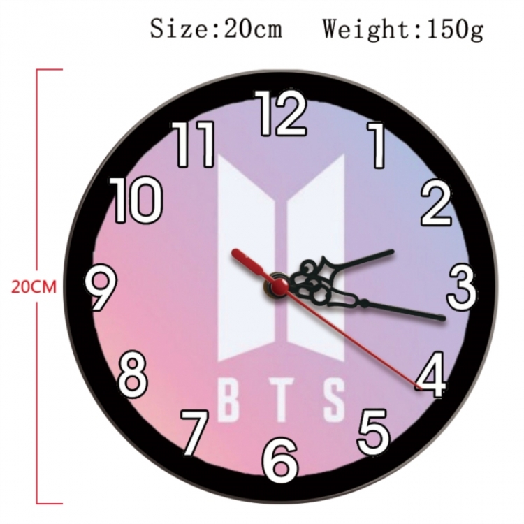 BTS Anime print alarm clock wall clock personality clock packaging size 25X25X4cm