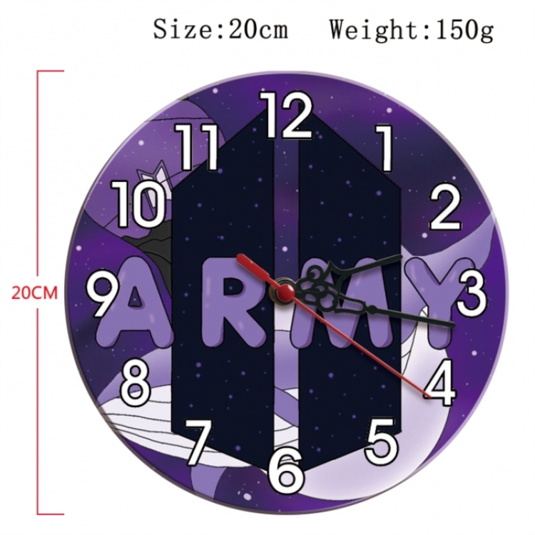 BTS Anime print alarm clock wall clock personality clock packaging size 25X25X4cm