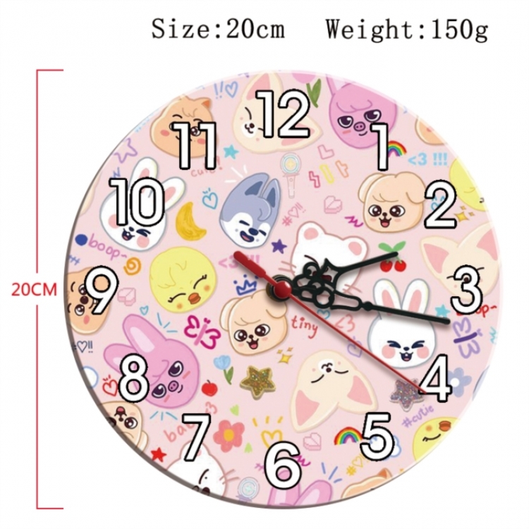 straykids Anime print alarm clock wall clock personality clock packaging size 25X25X4cm