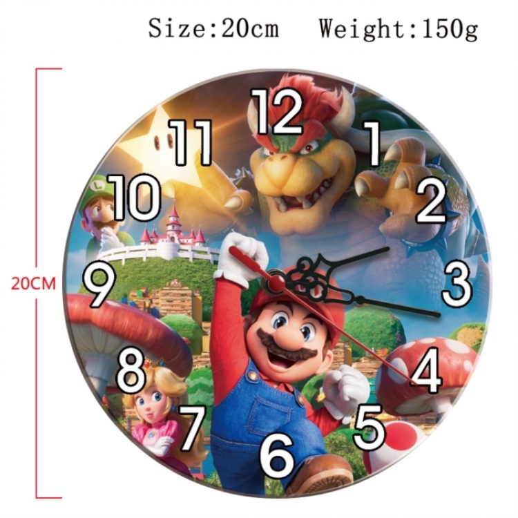 Super Mario Anime print alarm clock wall clock personality clock packaging size 25X25X4cm