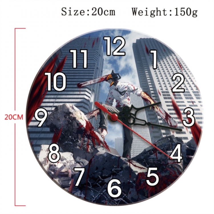 Chainsaw man Anime print alarm clock wall clock personality clock packaging diameter 20cm