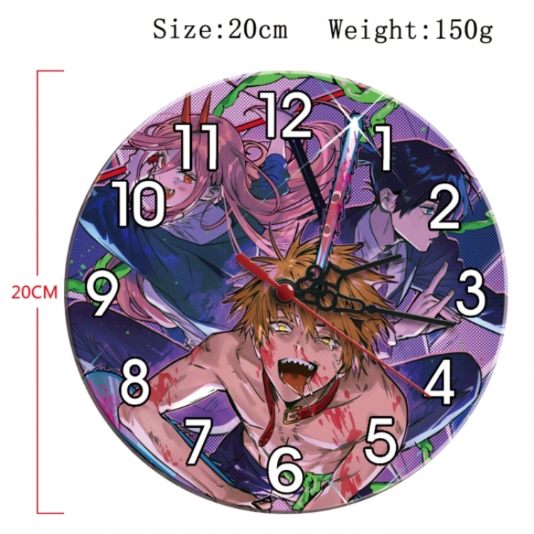 Chainsaw man Anime print alarm clock wall clock personality clock packaging diameter 20cm