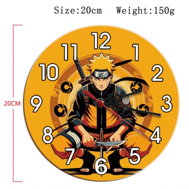 Naruto Anime print alarm clock wall clock personality clock packaging diameter 20cm