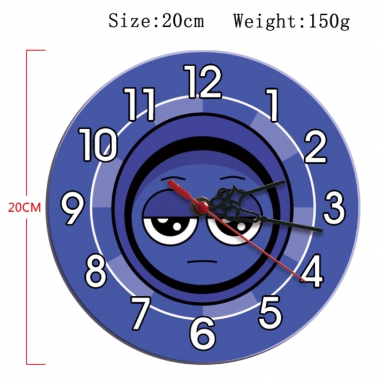 Sprunki Plush Anime print alarm clock wall clock personality clock packaging diameter 20cm