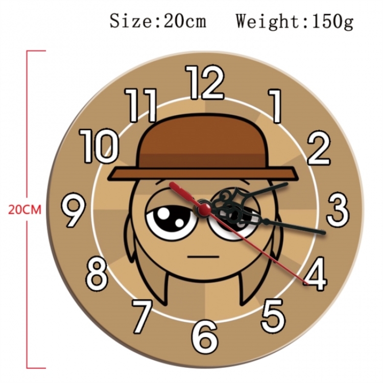 Sprunki Plush Anime print alarm clock wall clock personality clock packaging diameter 20cm