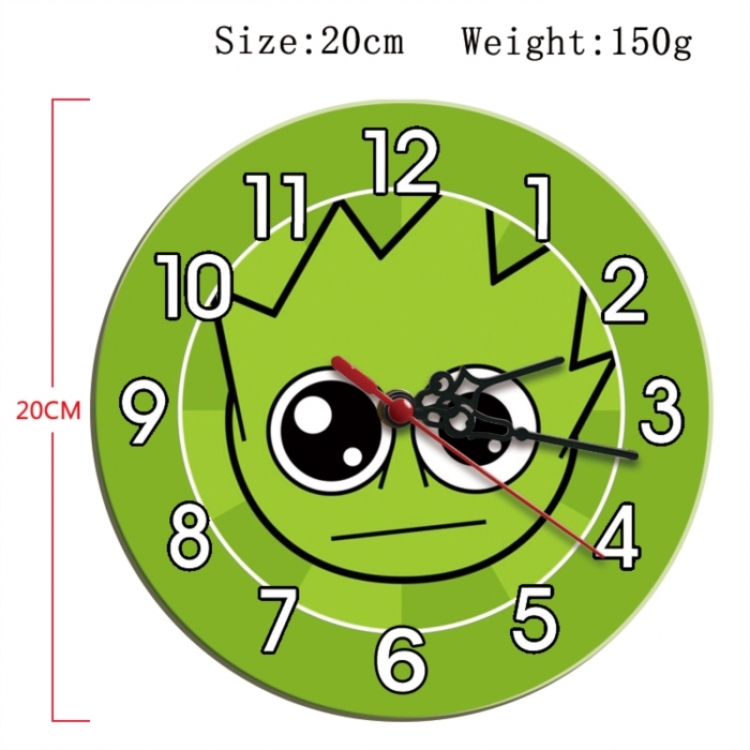 Sprunki Plush Anime print alarm clock wall clock personality clock packaging diameter 20cm