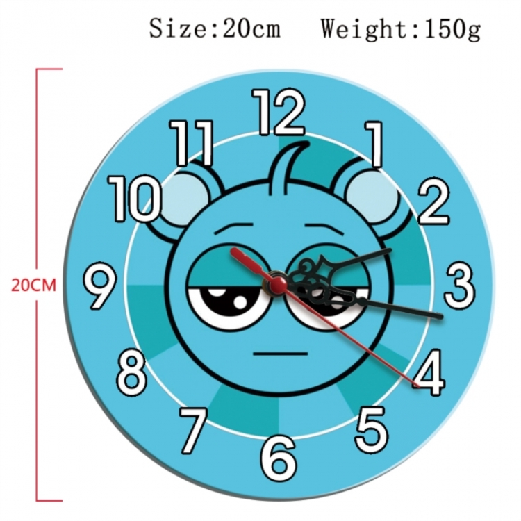 Sprunki Plush Anime print alarm clock wall clock personality clock packaging diameter 20cm