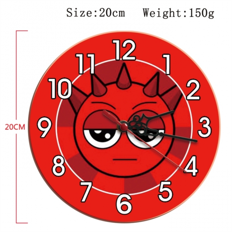 Sprunki Plush Anime print alarm clock wall clock personality clock packaging diameter 20cm