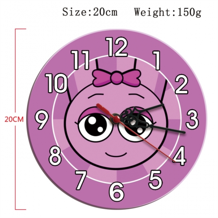 Sprunki Plush Anime print alarm clock wall clock personality clock packaging diameter 20cm