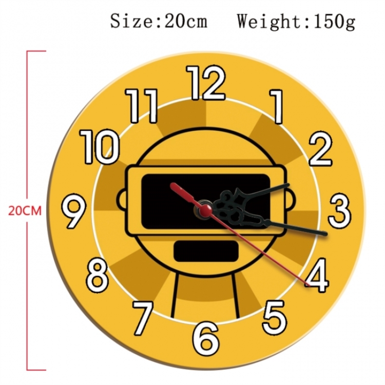 Sprunki Plush Anime print alarm clock wall clock personality clock packaging diameter 20cm