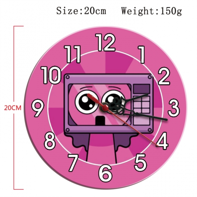 Sprunki Plush Anime print alarm clock wall clock personality clock packaging diameter 20cm