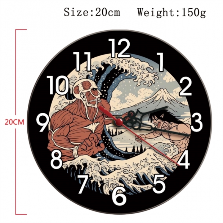 Shingeki no Kyojin Anime print alarm clock wall clock personality clock packaging size 25X25X4cm