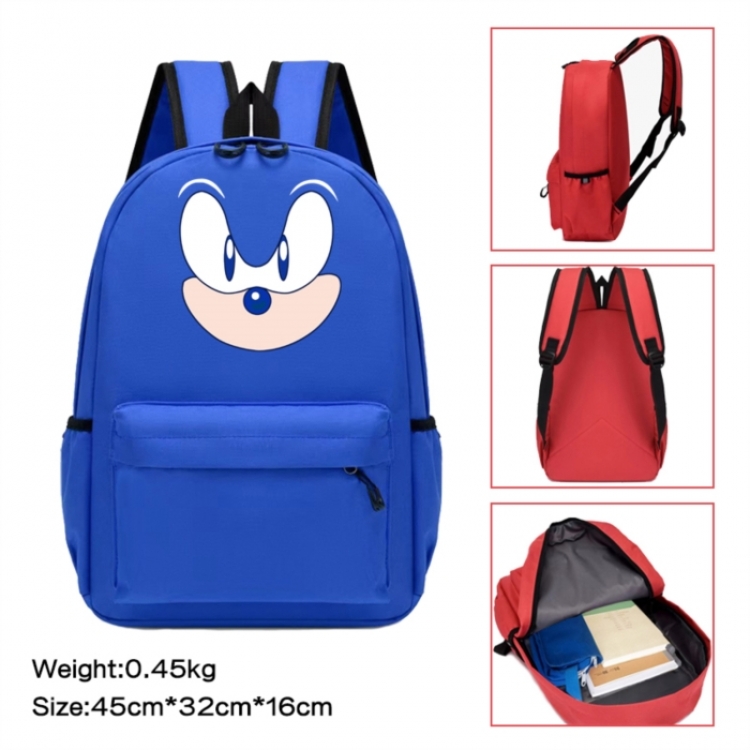 Sonic The Hedgehog Anime peripheral Oxford cloth color cartoon backpack 45x32x16cm