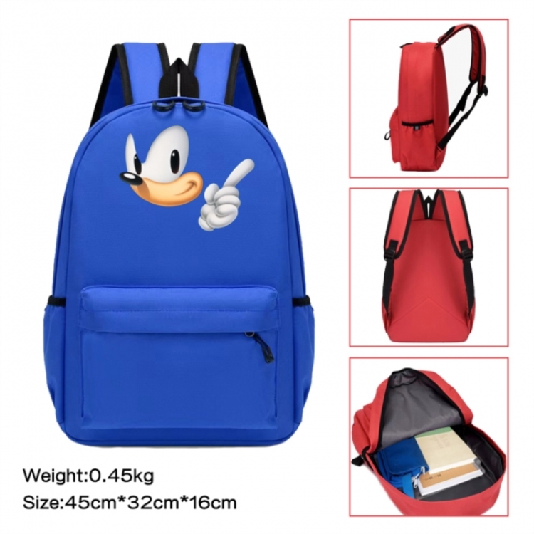 Sonic The Hedgehog Anime peripheral Oxford cloth color cartoon backpack 45x32x16cm