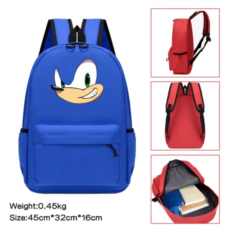 Sonic The Hedgehog Anime peripheral Oxford cloth color cartoon backpack 45x32x16cm
