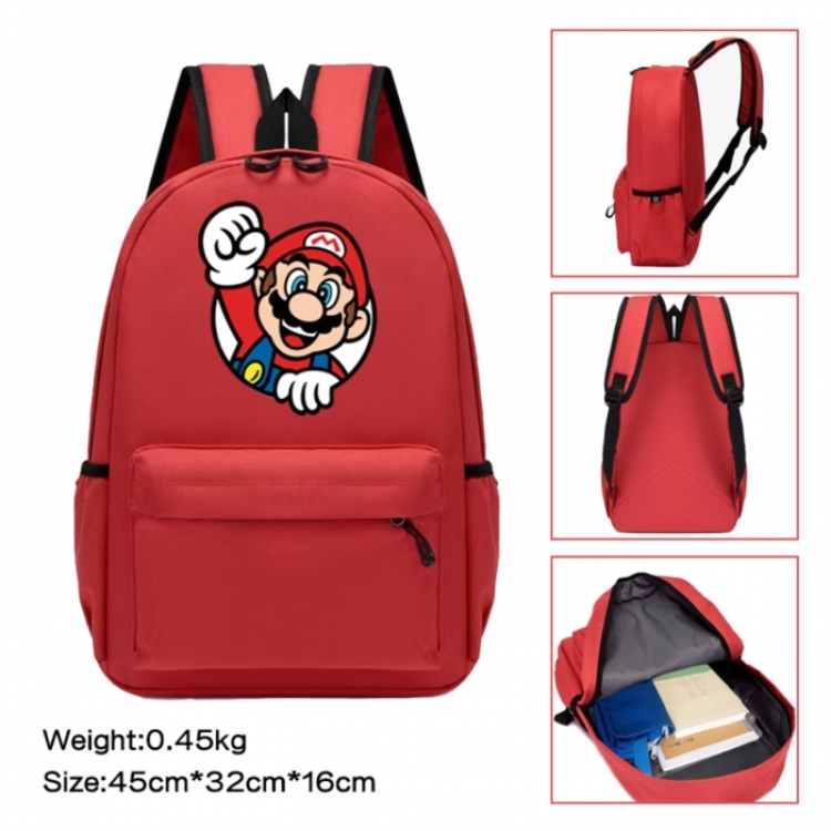 Super Mario Anime peripheral Oxford cloth color cartoon backpack 45x32x16cm