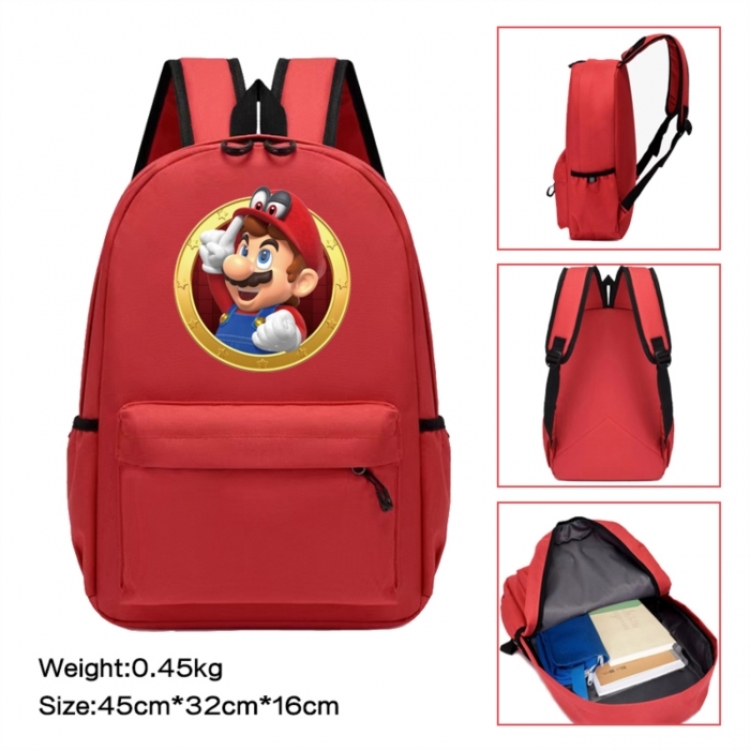 Super Mario Anime peripheral Oxford cloth color cartoon backpack 45x32x16cm